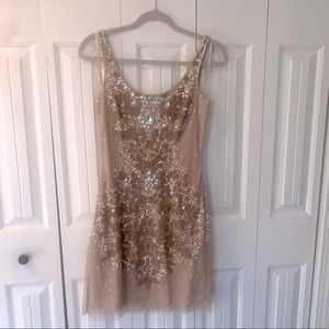 Adrianna Papell nude cocktail dress